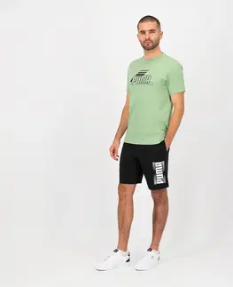 fitnes Bavlnené pánske tričko na fitnes s krátkym rukávom zelené