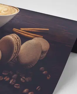 Samolepiace tapety Samolepiaca fototapeta káva s čokoládovými makrónkami