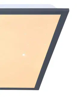 Stropné svietidlá Globo Stropné svietidlo Doro LED, dĺžka 45 cm, biela/grafit, hliník