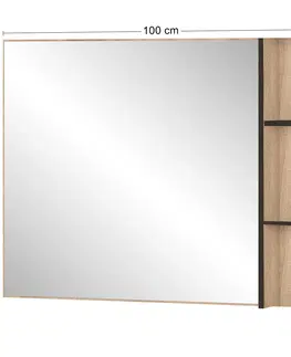 Zrkadlá NABBI Verify M univerzálne zrkadlo na stenu dub sonoma / wenge