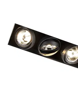 Zapustene svietidla Zapustené bodové čierne, otočné a sklopné 3-svetlé žiarovky - Oneon 3