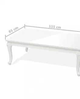 Konferenčné stolíky Konferenčný stolík biela vysoký lesk Dekorhome 115x65x42 cm