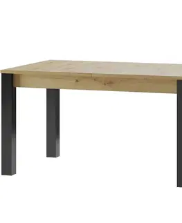 Jedálenské stoly Rozkladací stôl Lucas 40 140/210x90cm Artisan/čierna mat