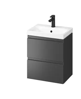 Kúpeľňa CERSANIT - SET B815 MODUO SLIM 50 ANTRACIT DSM (skrinka + umývadlo) S801-470-DSM