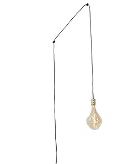 Zavesne lampy Závesná lampa zlatá so zástrčkou vrátane PS160 goldline stmievateľná - Cavalux