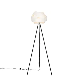 Stojace lampy Moderná stojaca lampa biela - Látková