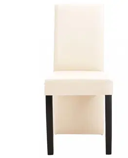Jedálenské stoličky a kreslá Jedálenská stolička 2 ks umelá koža / drevo Dekorhome Tmavohnedá