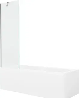 Sprchové dvere MEXEN/S - Cubik obdĺžniková vaňa 150 x 70 cm s panelom + vaňová zástena 60 cm, transparent, chróm 550315070X9506000001