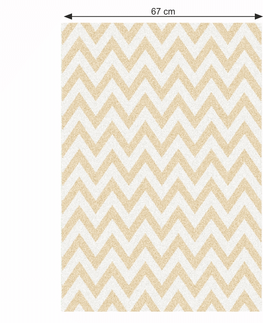 Koberce a koberčeky KONDELA Adisa Typ 2 koberec 67x120 cm béžová / biela / vzor