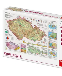 Hračky puzzle DINO - Mapy českej republiky 2000 dielikov