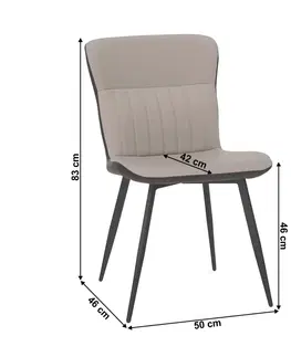 Stoličky Jedálenská stolička, ekokoža, béžová/hnedá, KLARISA
