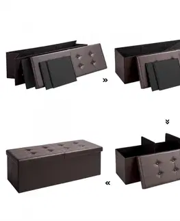 Úložné boxy Skladací taburet s úložným priestorom D6962 Dekorhome