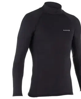 surf Pánske termo tričko 900 s UV ochranou s dlhým rukávom na surfovanie čierne