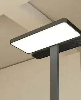 Stojacie lampy Arcchio Kancelárska stojacia lampa Arcchio Aila LED, čierna, senzor denného svetla