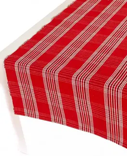 Prestieranie Forbyt, ľan, bavlna, mesh, červená  40 x 120 cm