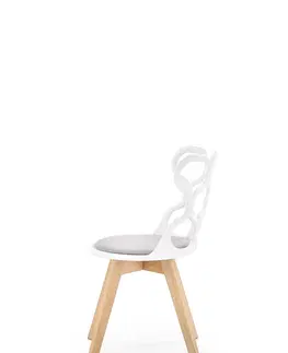 Jedálenské stoličky HALMAR K308 jedálenská stolička biela / sivá / prírodná