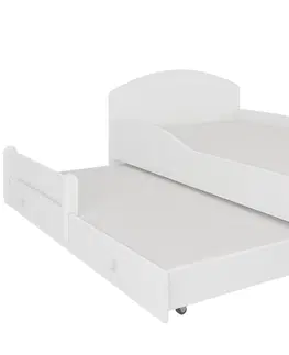 Postele NABBI Playa II detská posteľ s prístelkou a matracmi 80x160 cm biela