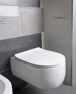 Kúpeľňa KERASAN - FLO WC sedátko, SLIM, Soft Close, biela 319101