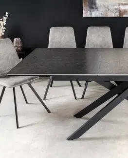 Jedálenské stoly Jedálenský stôl DATON Dekorhome Bielo-sivý mramor