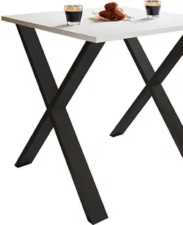 Stoly do jedálne Jedálenský stôl Xona Biely/čierny 80x50 Cm