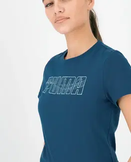 fitnes Dámske tričko na fitnes s krátkym rukávom modré
