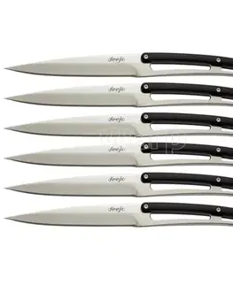 Outdoorové nože Sada 6 steakových nožov Deejo 2ZP001 čierny ABS