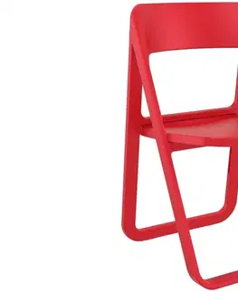 Zahradné stoličky Záhradná stolička skladacia Dekorhome Červená