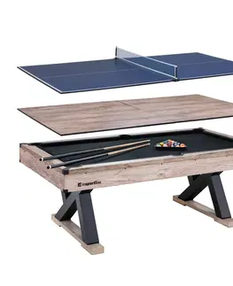 Ostatné spoločenské hry Biliardový stôl 3v1 inSPORTline Residento tmavé drevo