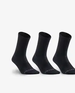 bedminton Tenisové ponožky RS 500 vysoké 3 páry čierne