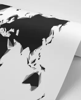 Tapety mapy Tapeta abstraktná mapa sveta v čiernobielom prevedení