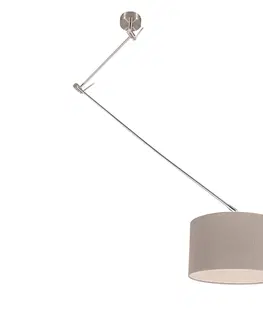 Zavesne lampy Závesná lampa oceľová s tienidlom nastaviteľná 35 cm stará šedá - Blitz I.