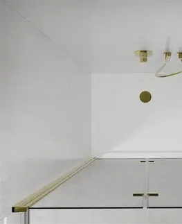 Vane MEXEN/S - Lima sprchovací kút zalamovací 80x100, sklo transparent, zlatá + vanička 856-080-100-50-00-4010