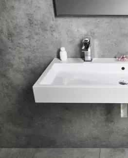 Kúpeľňa SAPHO - ORINOKO umývadlo, mramor, 100x42 cm, 2 otvory pre batérie, biela OR101