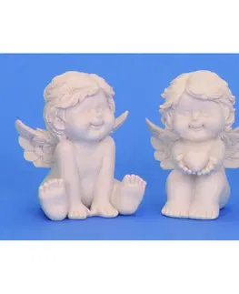 Sošky, figurky-anjeli Anjel biely 11,5cm rôzne druhy