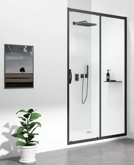 Sprchovacie kúty GELCO - SIGMA SIMPLY BLACK sprchové dvere posuvné 1100, číre sklo GS1111B