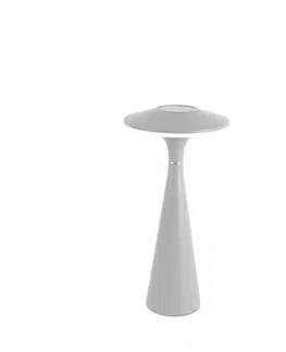 Stolove lampy Stolná lampa sivá vrátane 3-stupňovej LED stmievateľnej IP44 nabíjateľná - Espace