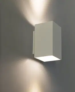 Nastenne lampy Moderné nástenné svietidlo hranaté biele - Sandy