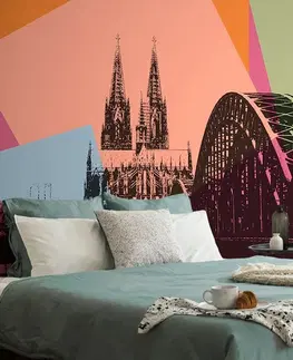 Samolepiace tapety Samolepiaca tapeta digitálna ilustrácia mesta Kolín