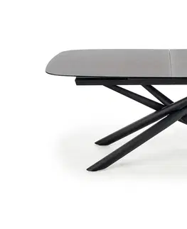 Jedálenské stoly HALMAR Capello rozkladací jedálenský stôl tmavosivá / čierna