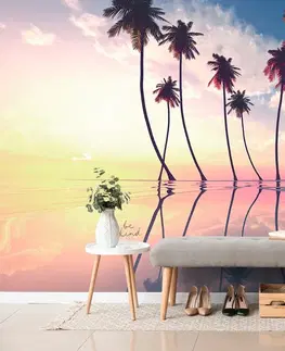 Samolepiace tapety Samolepiaca tapeta západ slnka nad tropickými palmami