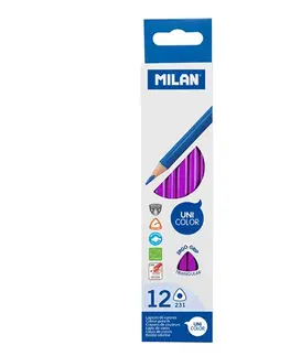 Hračky MILAN - Pastelky Ergo Grip trojhranné 12 ks, Purple