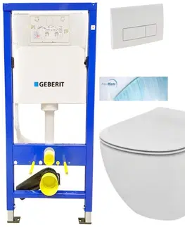 Kúpeľňa GEBERIT DuofixBasic s bielym tlačidlom DELTA51 + WC Ideal Standard Tesi so sedadlom SoftClose, AquaBlade 458.103.00.1 51BI TE1