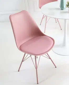 Jedálenské stoličky a kreslá Jedálenská stolička 4 ks IKAROS Dekorhome Ružová