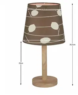Stolné lampy KONDELA Qenny Typ 6 stolná lampa prírodná / vzor listy