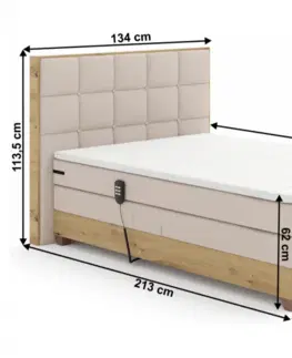 Elektrické polohovacie Elektrická polohovacia boxspringová posteľ TINA 180 x 200 cm