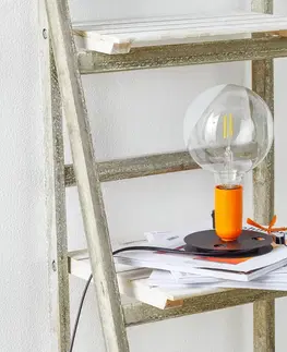 Stolové lampy FLOS FLOS Lampadina stolná LED oranžová, stojan čierny