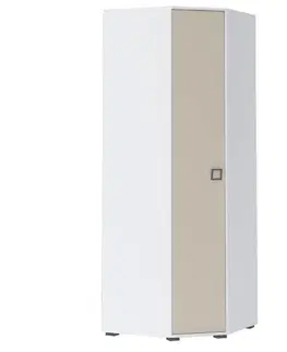 Šatníkové skrine Skriňa 3D3S Kiki PUG-BE/KI-01 white/sand