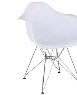 Jedálenské stoličky KONDELA Feman 2 New jedálenské kreslo biela / chróm