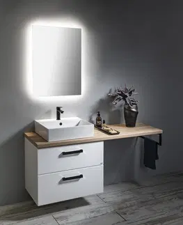 Kúpeľňa AQUALINE - VEGA umývadlová skrinka 72x57,6x43,6cm, 2x zásuvka, biela VG073