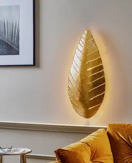 Nástenné svietidlá Holländer Nástenné svietidlo Pietro v tvare listov, zlatá
